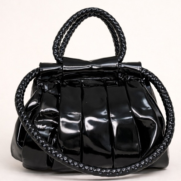Christian Louboutin Handbags - Christian Louboutin Loubette Black Patent Kisslock Satchel
